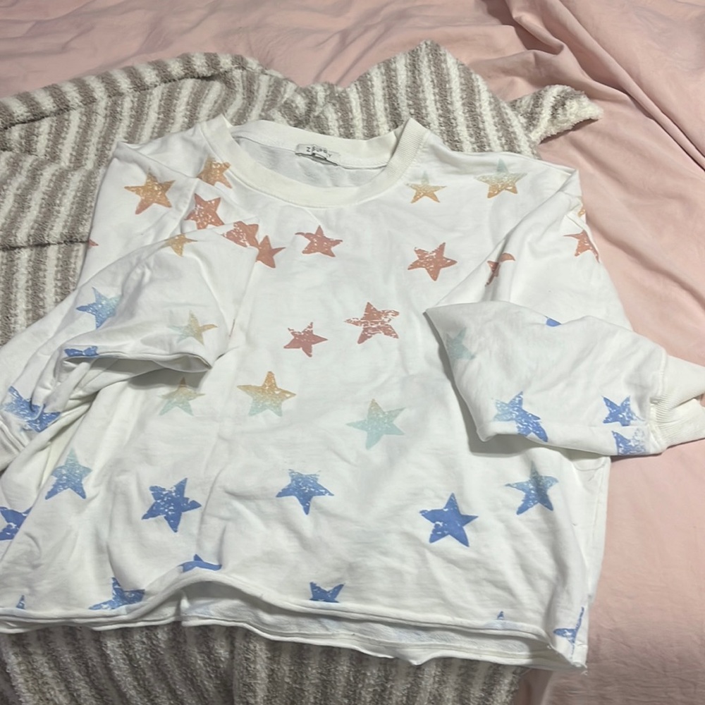 Z supply colorful star long sleeve shirt